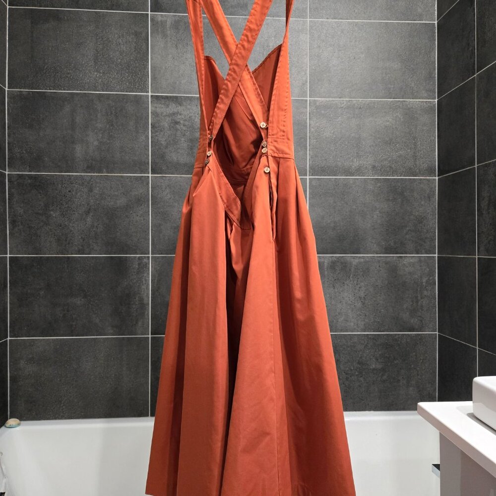 Women's Backless Strappy Maxi Dress in Terracotta - Picture 6 of 9